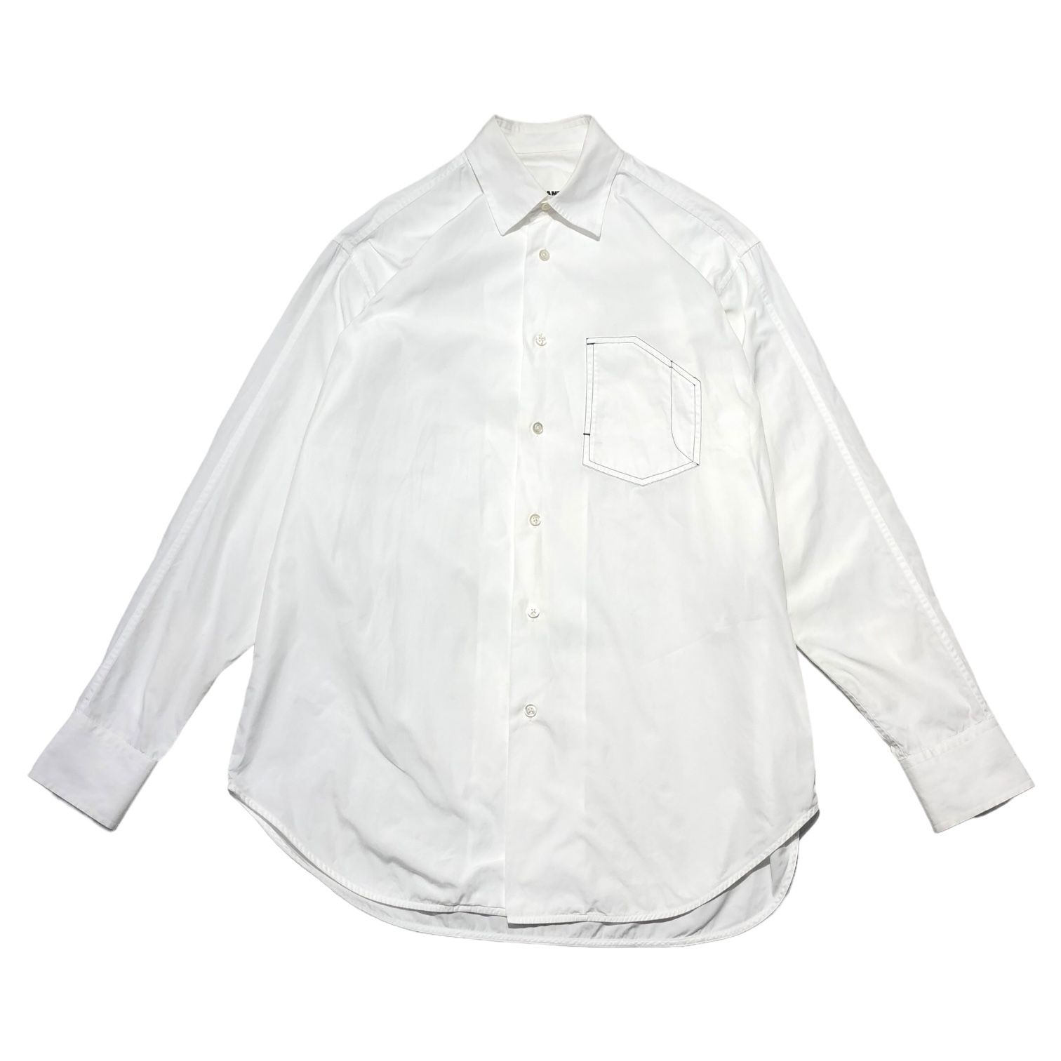 JIL SANDER(ジルサンダー) 20SS pocket design overshirt ポケット デザイン オーバー シャツ  JSMQ740926 38/15(M程度) ホワイト 長袖 - メルカリ