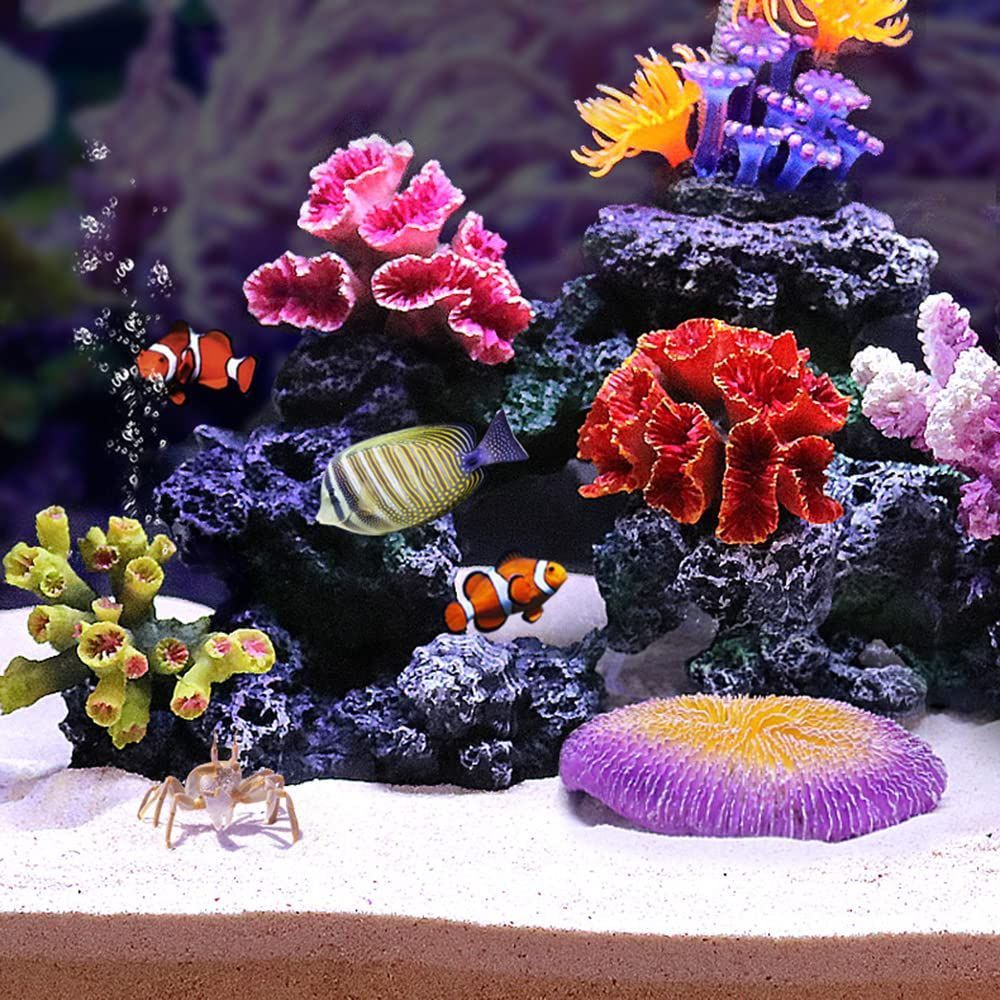 1【珊瑚】特大☆飾り サンゴ礁 置物☆白 海水魚 水槽 レイアウト
