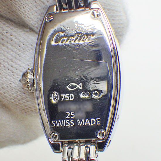 カルティエ Cartier 腕時計 ミニトノーラニエール WJ2004W3 ダイヤベゼル/リュウズ シルバー文字盤 ローマンインデックス K18WG クオーツアナログ 【中古】 楽天市場】【本日終了！最大1万円OFF☆スプリング＆15日限定P3倍