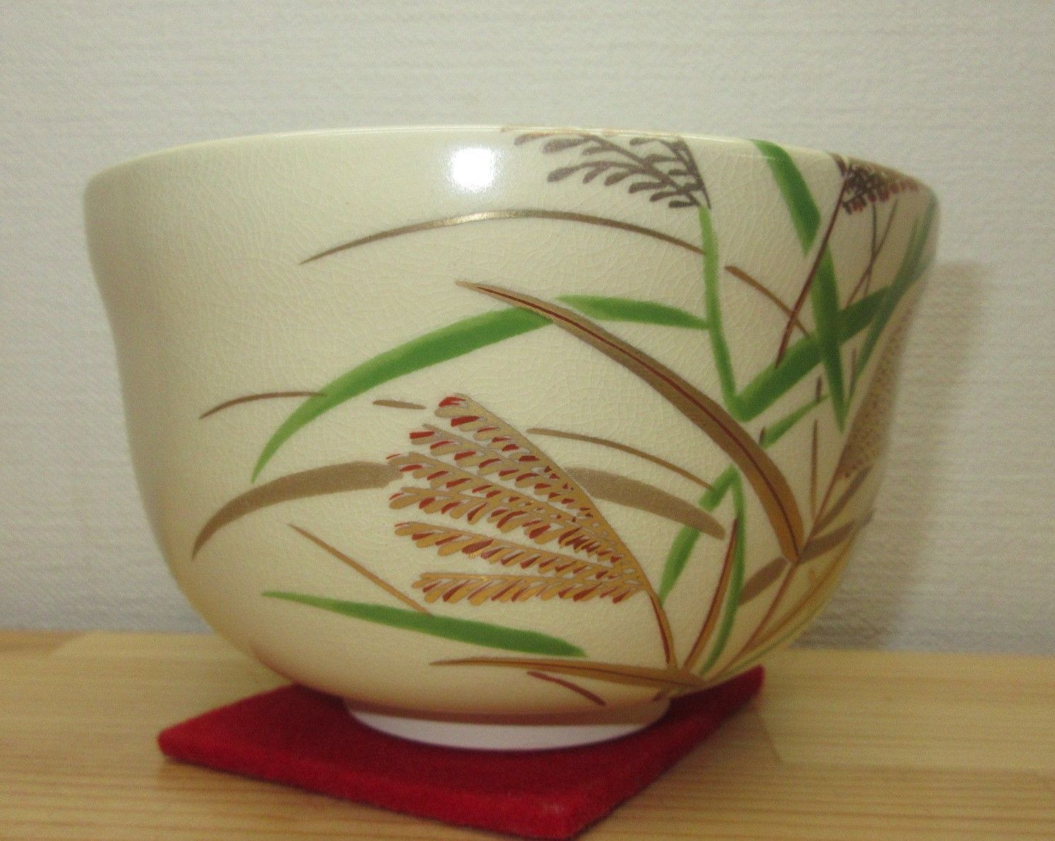 逢絢亭・新品】茶道具 茶碗 美濃焼 仁清写 武蔵野の図 宮地英香