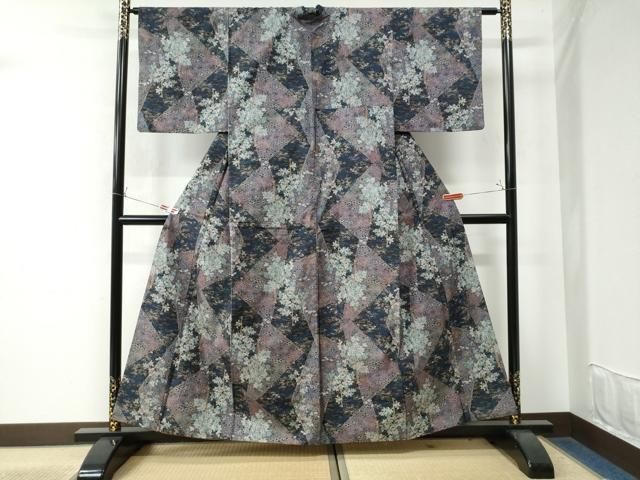 平和屋着物○本場大島紬 樹林間道 正絹 逸品 未使用 BAAT0951yc