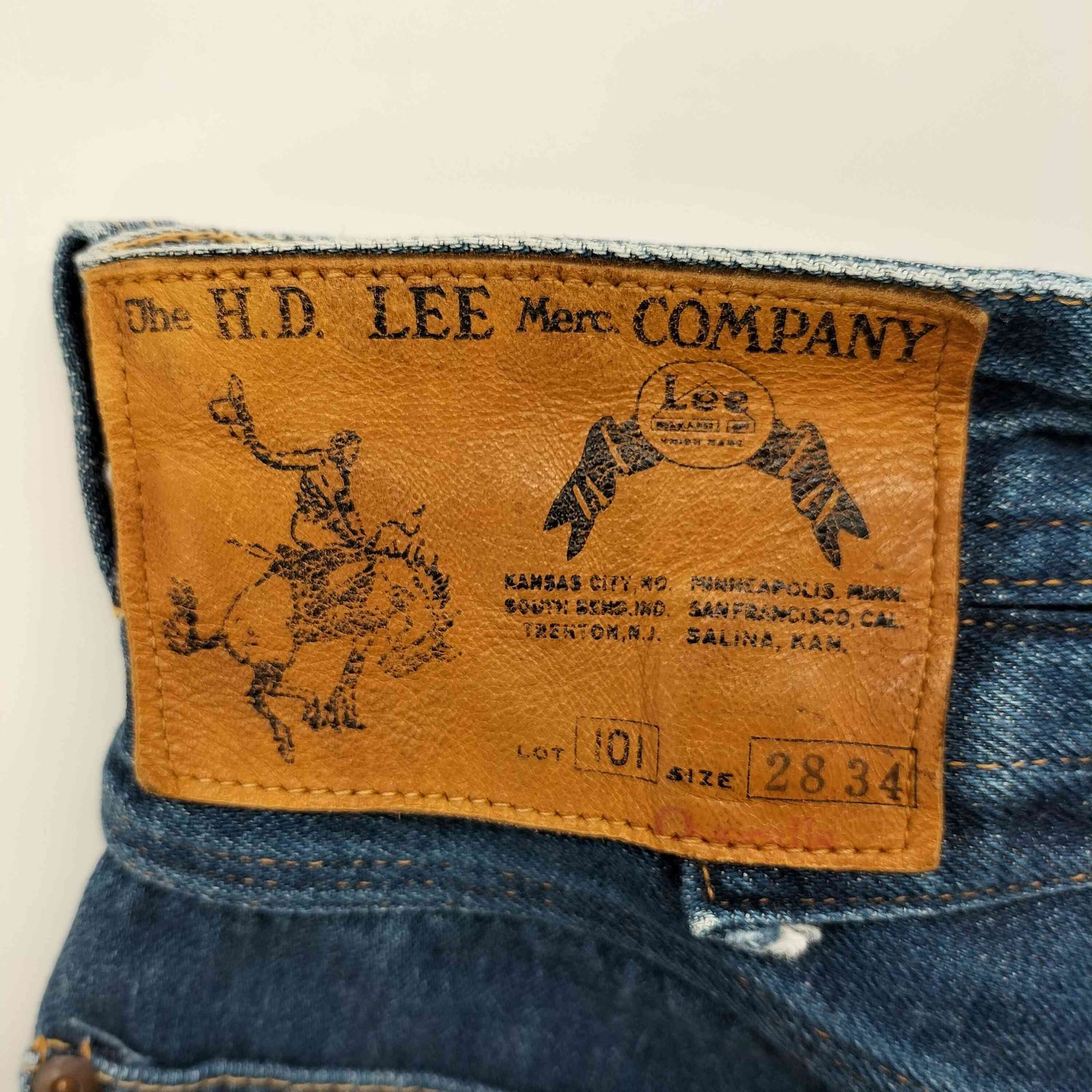 リー Lee REAL VINTAGE 101B 1928年復刻 針刺しシンチバック