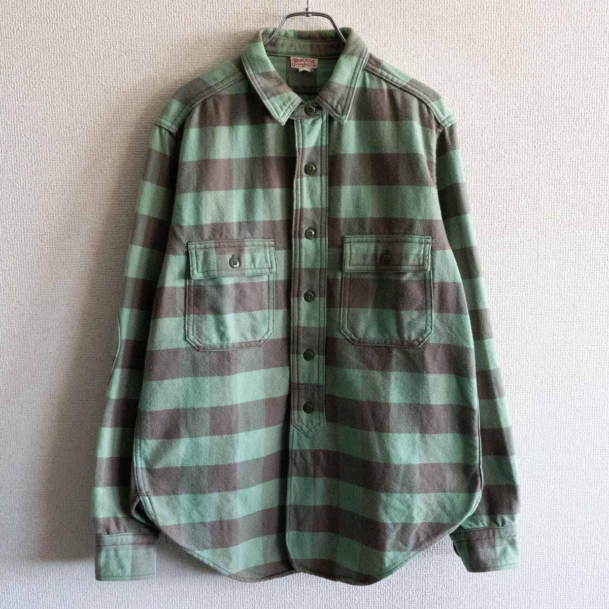 WHEELERS UNION SPECIAL OVERALLS OFFY 1920-1930s STYLE WORK SHIRT 16 ネルシャツ フリーホイーラーズ25040554