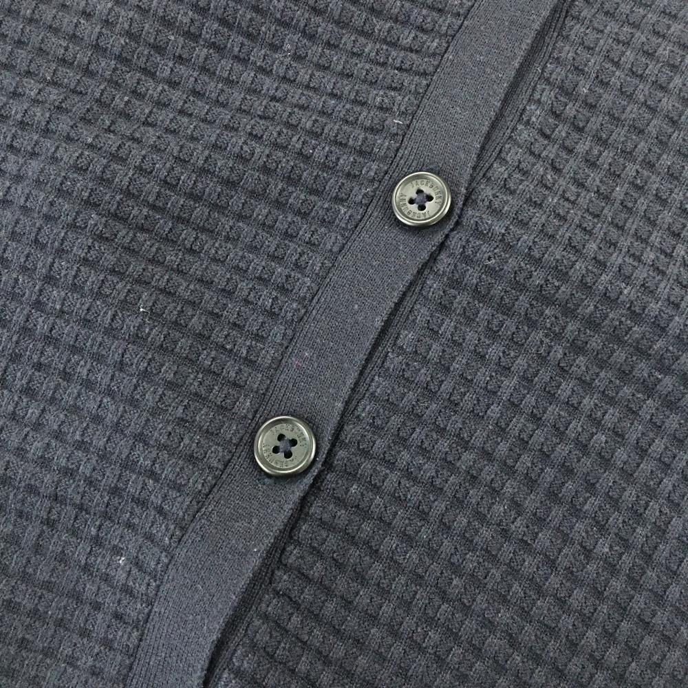 美品】ジャックバニー ニットカーディガン ネイビー×白 凹凸編み 一部