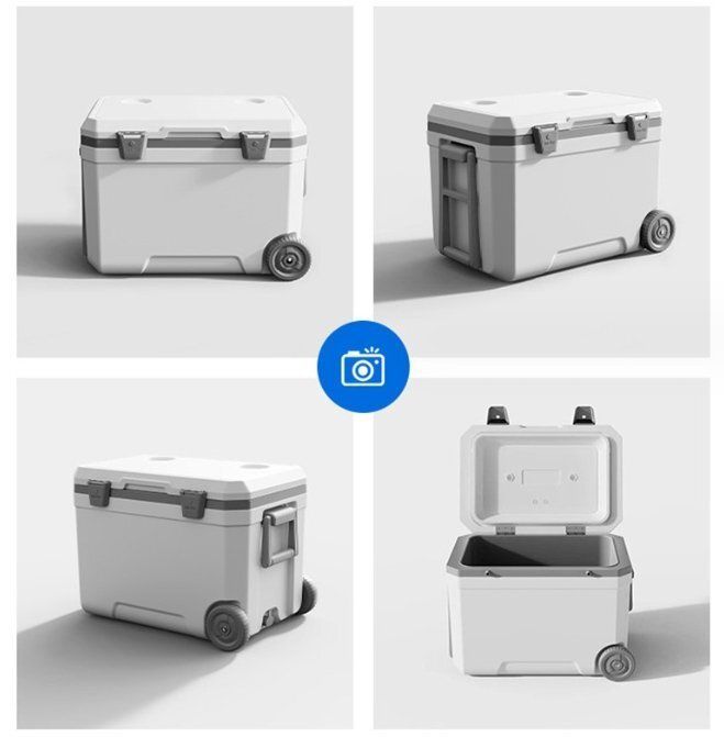 【卸し売り】 45リットルコールドチェーン輸送保冷冷蔵庫車載移動冷蔵庫ホイールレバー付きアウトドアピクニックキャンプ保温箱CYB469注目の