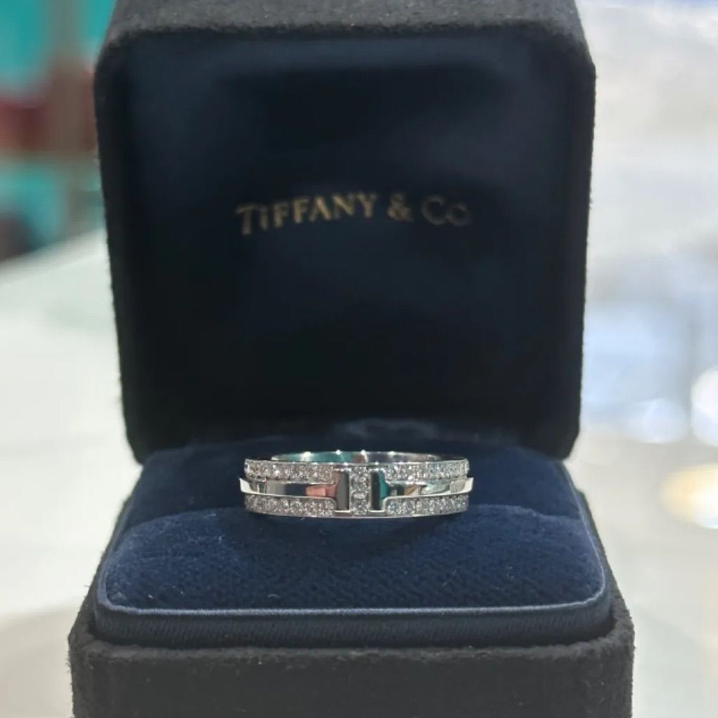 Tiffany&Co.750(WG)Tナローダイヤモンドリング - メルカリ 