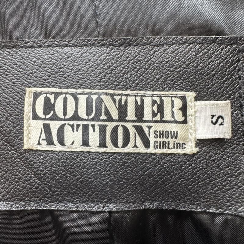 USED 古着 ジャケット、上着 ジャケット、ブレザー COUNTER ACTION スカル ボタン ジップ ポケット リメイク レザー テーラード ジャケット