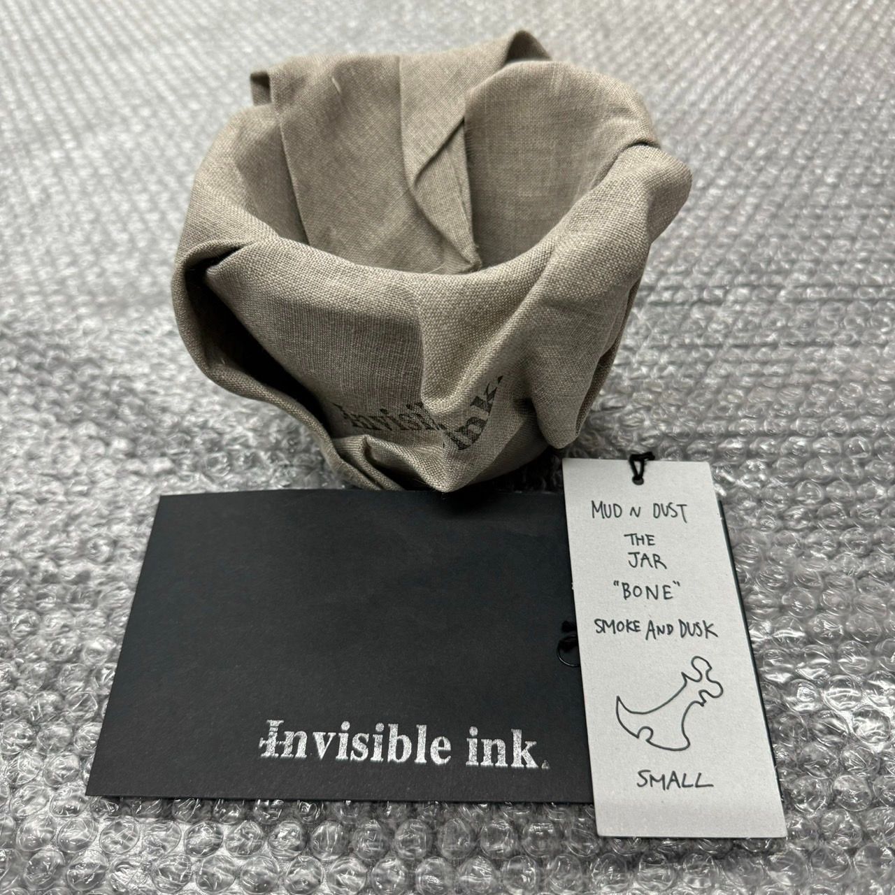 Invisible ink. MUD N DUST THE JAR BONE SMOKE AND DUSK SMALL インビジブルインク 植木鉢  ポット ハンドメイド 未使用