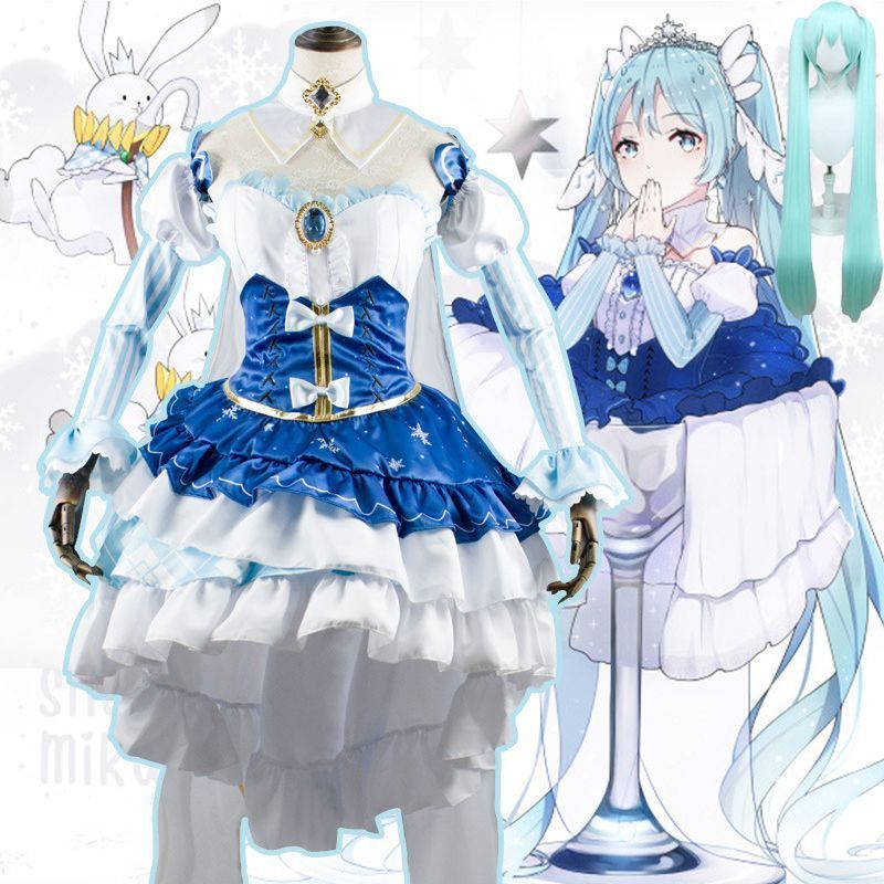 雪ミク 初音ミク コスプレ ハロウィン 衣装 snow miku 2019 グッズコスプレ ウイッグ付き キャラ 人気 アニ