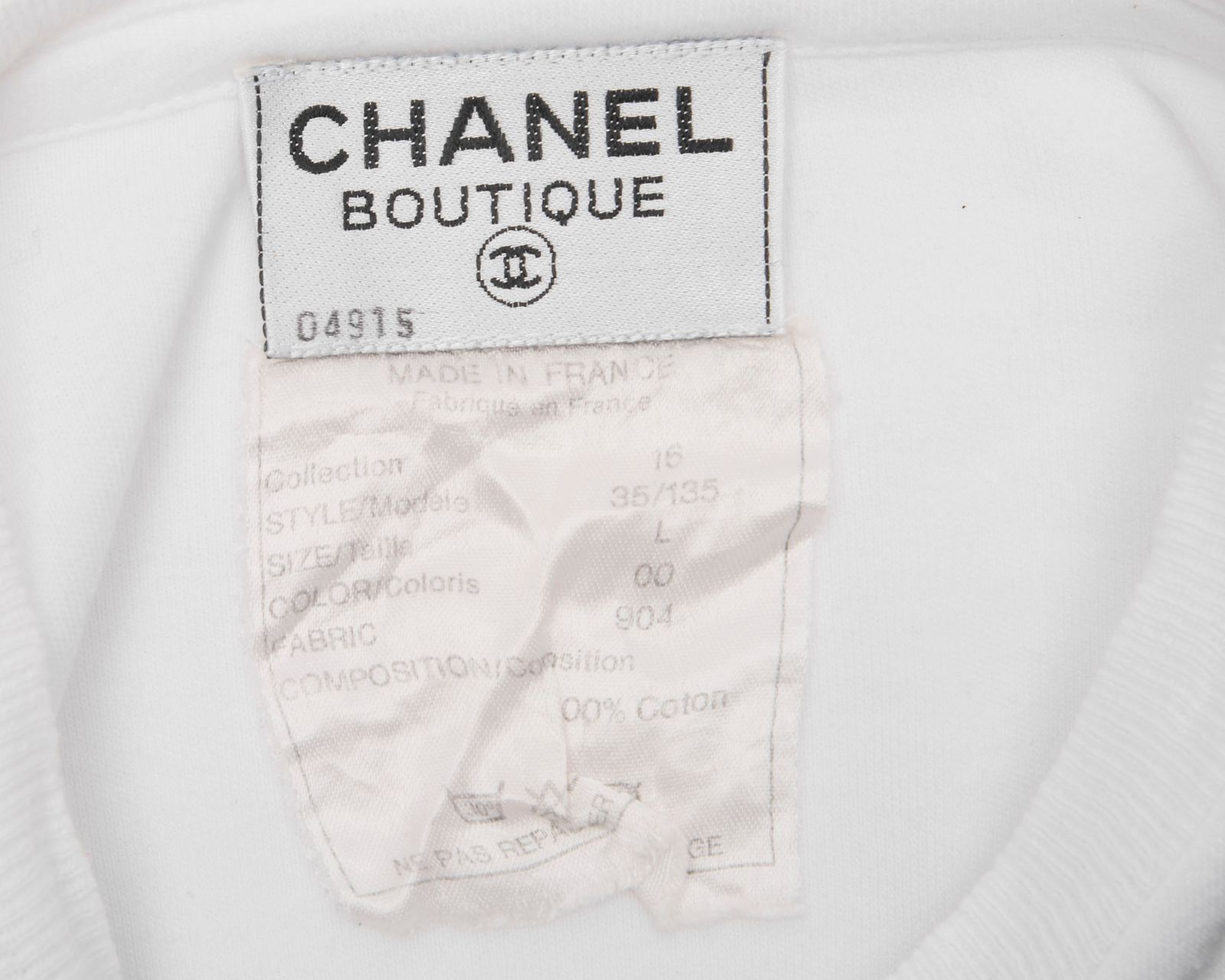 返品可】CHANEL シャネル ココマーク リボン Tシャツ サイズL 白