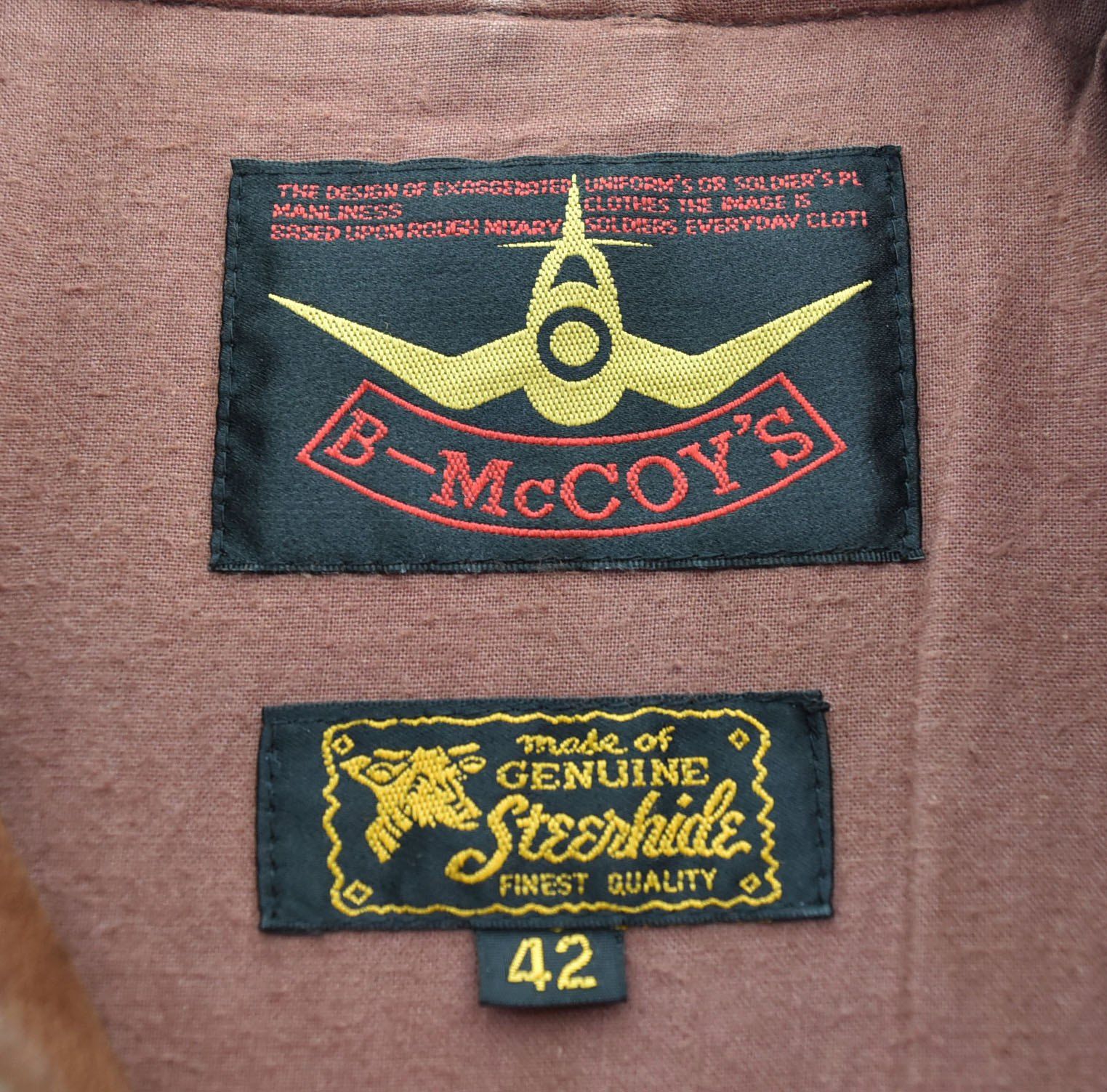 ビーマッコイ B-MCCOY'S STEERHIDE LEATHER SINGLE RIDERS