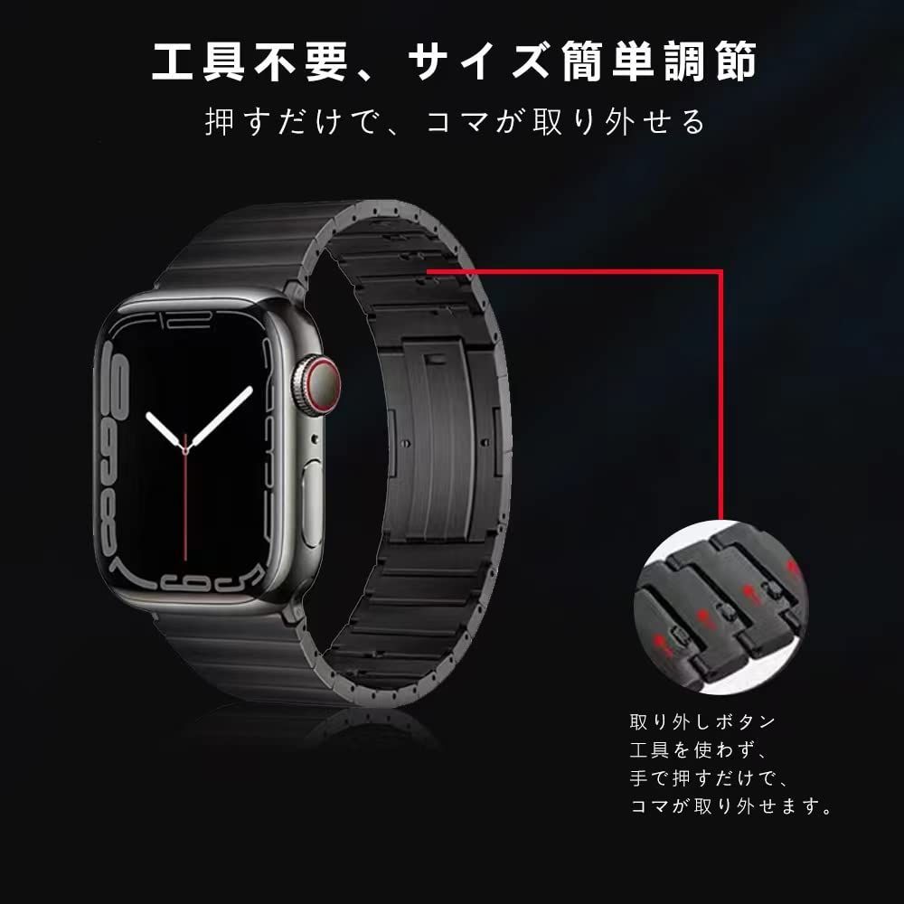 Ultra3 Ultra2 Ultra SE Series Ultra iWatch 10 調整工具不要 9 8 丈夫 7 軽量 6 5 取り外しボタン 4 チタン製 3 2 リンクブレスレット 1対応 watch 38mm 40mm watch