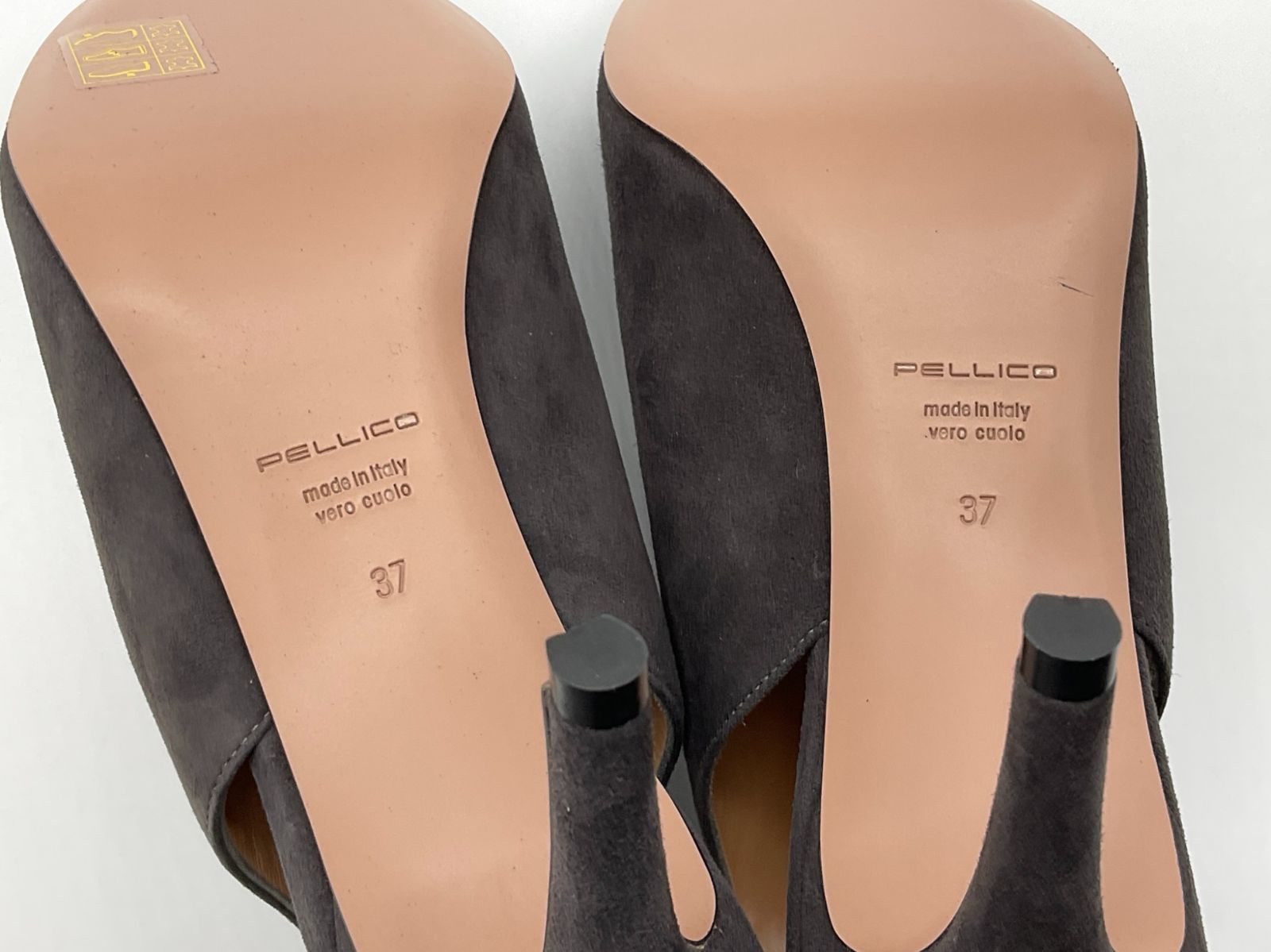 新品 PELLICO ペリーコ 37 チャコールグレー スエードオープンブーティ