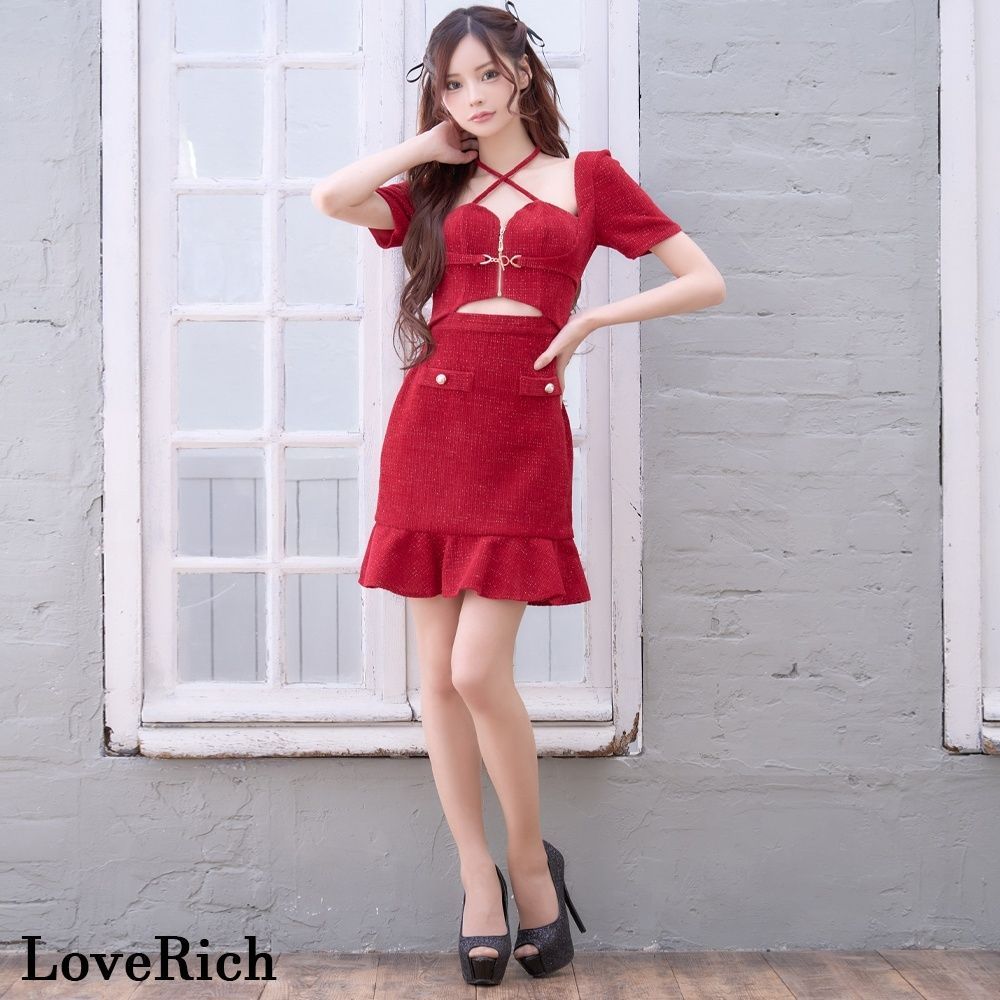 LoveRich ラブリッチ 【SMLサイズ/2カラー】ラメツイード クロス