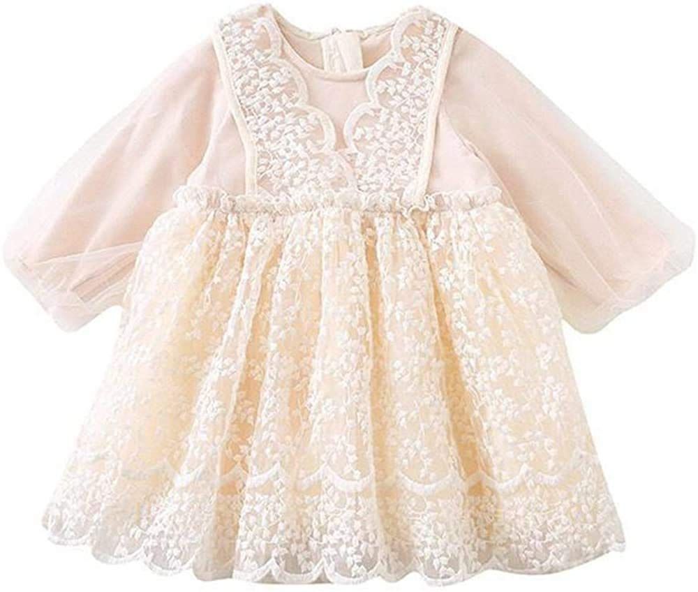[KANTAN] ワンピース 子供 女の子 長袖 春 秋 冬 ニット Aライン チュールスカート ふわふわ 可愛い プリンセス お姫様ドレス レース切り替え おしゃれ フォーマル 結婚式 入園式 発表会 七五三 