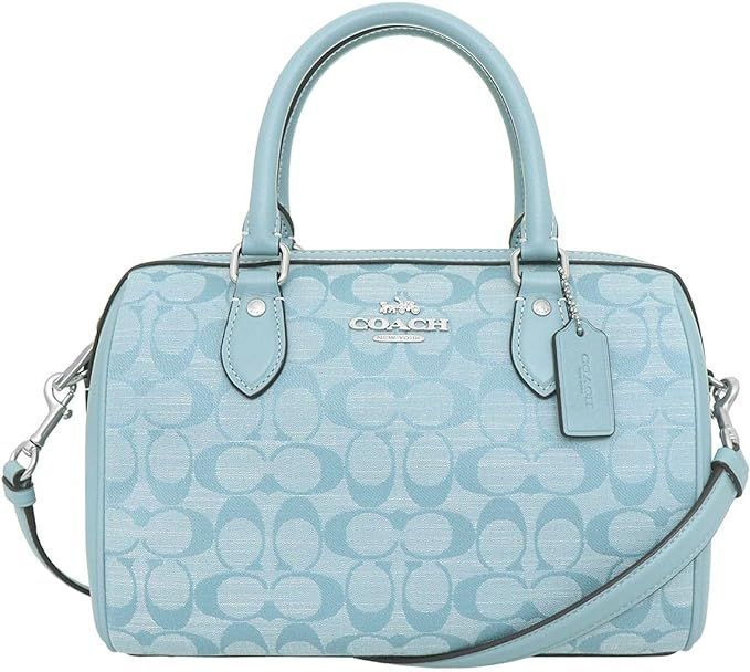 レディース COACH ショルダーバッグ シグネチャー ロゴプレート デニム 