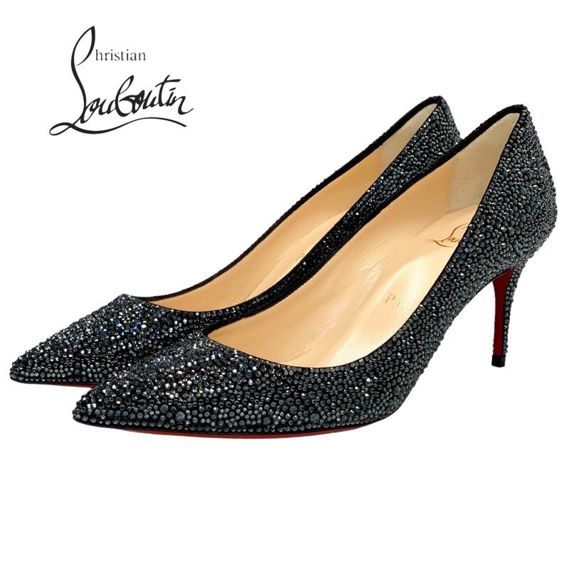 クリスチャンルブタン Christian Louboutin デコルテ パンプス 靴 シューズ スワロフスキー ブラック 未使用 パーティーシューズ  フォーマルシューズ - メルカリ