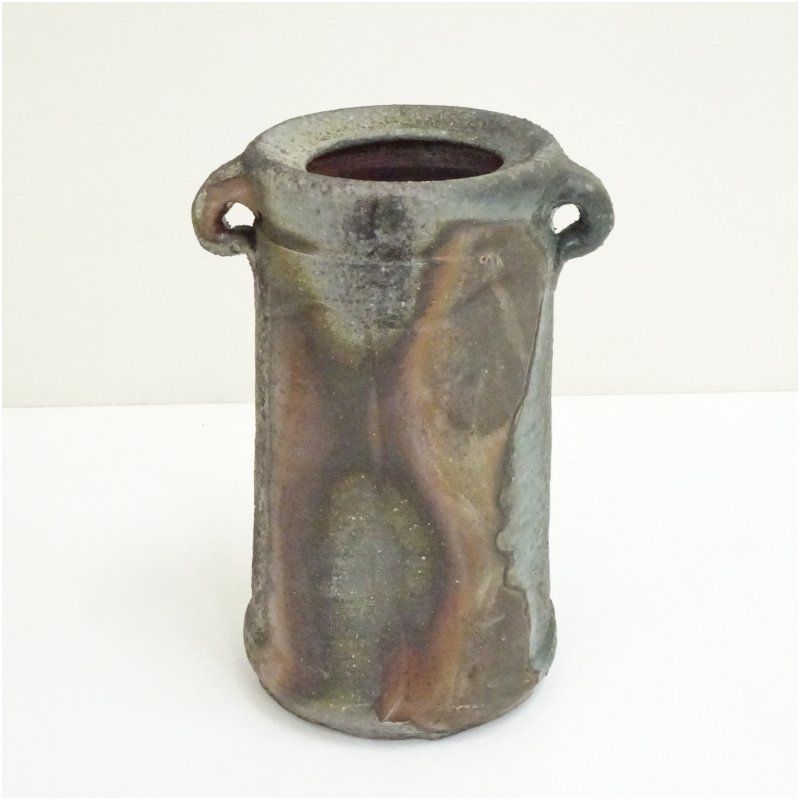 備前焼 山本出造 窯変花入（共箱） 花入れ 茶道 茶道具 花瓶 花器