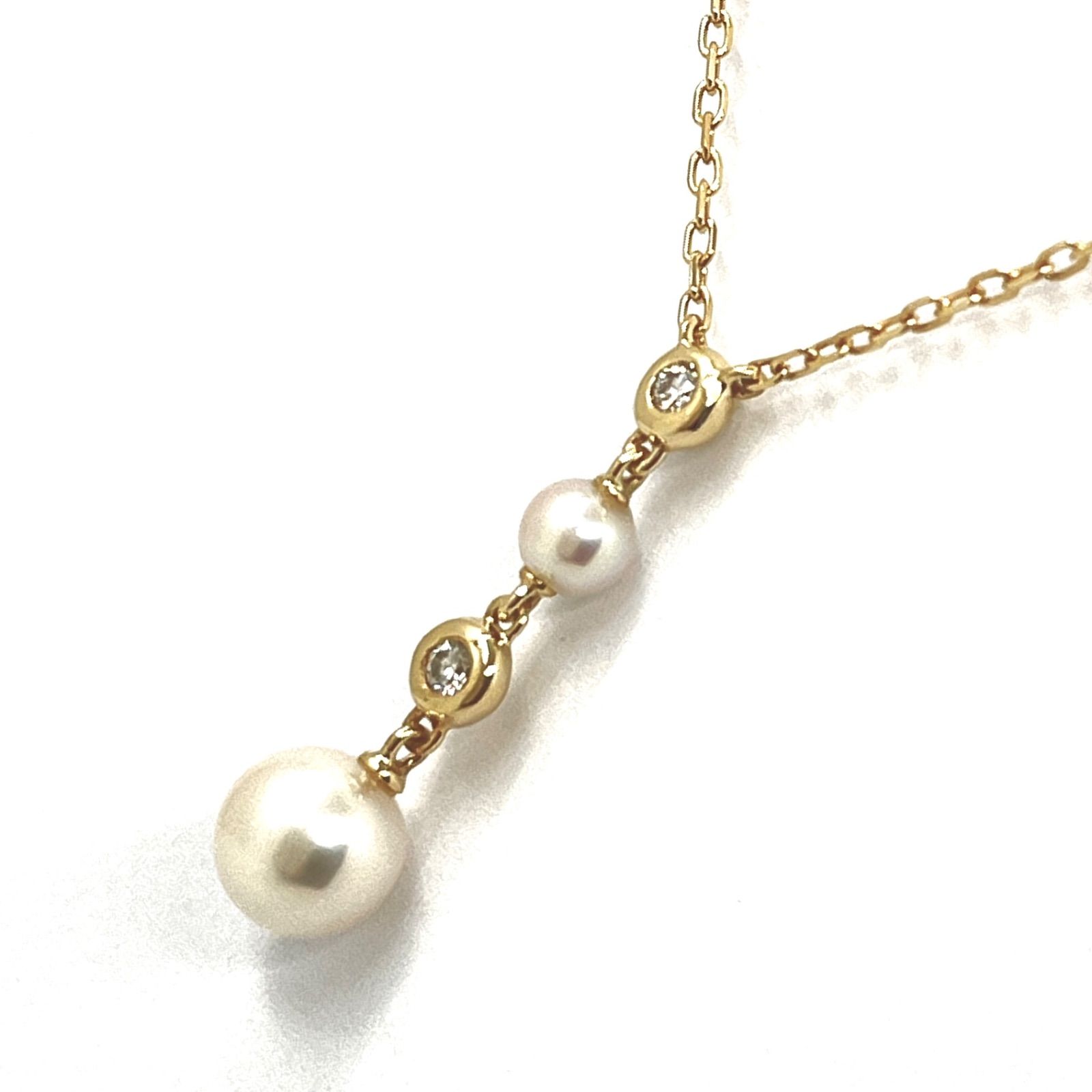 MIKIMOTO / ミキモト パールダイヤネックレス K18YG 4.0~6.6mm - メルカリ