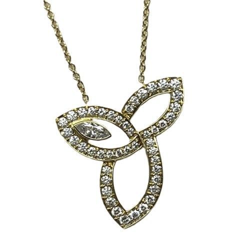 HARRY　WINSTON　ハリーウィンストン　リリークラスター　ネックレス　PEDYMQRFLC　750YG　ダイヤモンド　計約0.68ct　ブランドジュエリー　アクセサリー　ペンダント　Au750　K18YG　イエローゴールド　18金【68097】