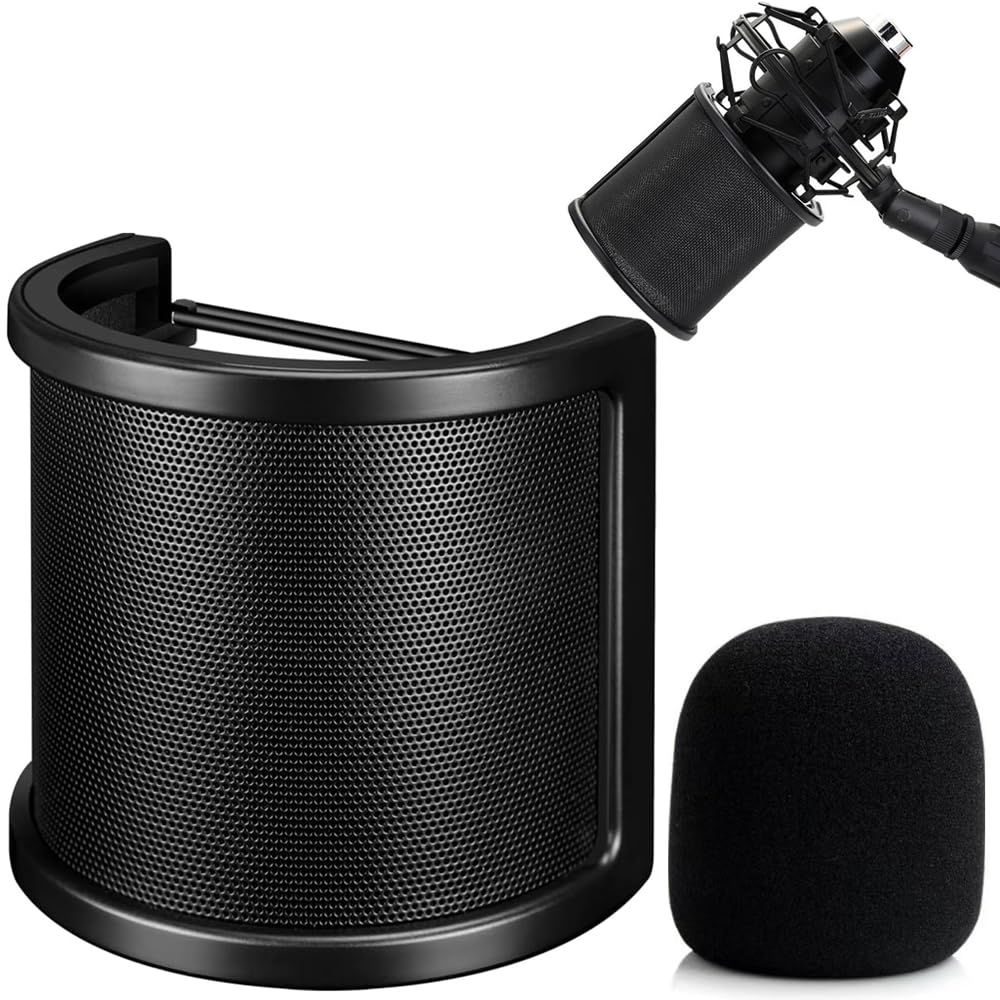 Φ40~63mmマイク対応 U型マイクカバー 金属+スポンジ弾性ゴムバンド付