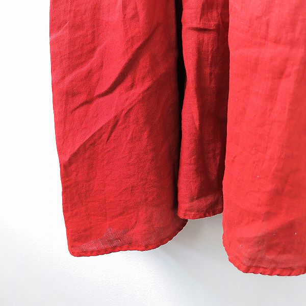 美品 ネストローブ 麻100% 長袖ワンピース 羽織り 赤 ゆったりめ 日本製 nest Robe 赤 長袖 ワンピース 麻 100% 【公式通販】