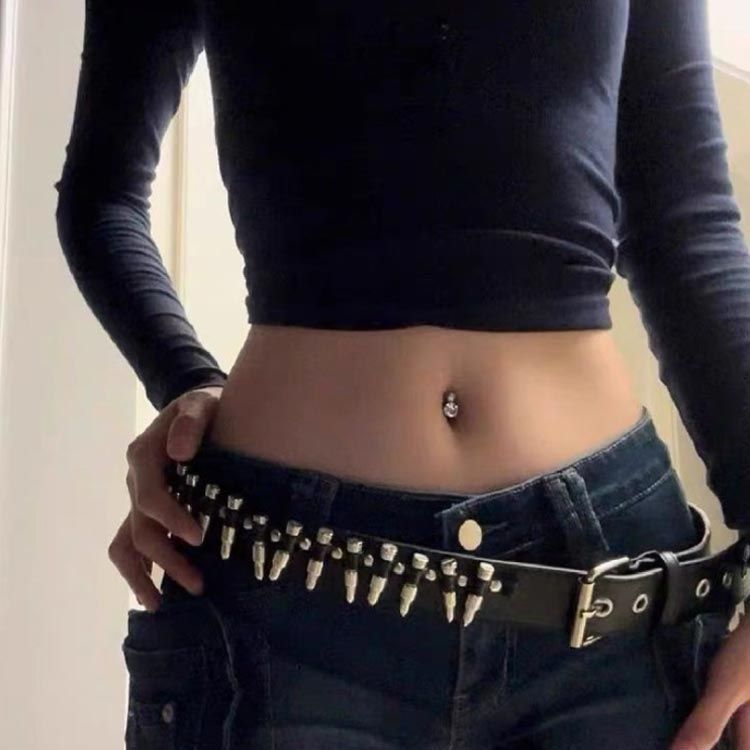 ベルト パンク ハトメベルト 銃弾 地雷 量産型 病みかわ