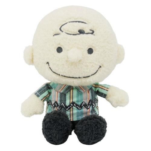 PEANUTS ミントストライプ チャーリーブラウン S ぬいぐるみ  