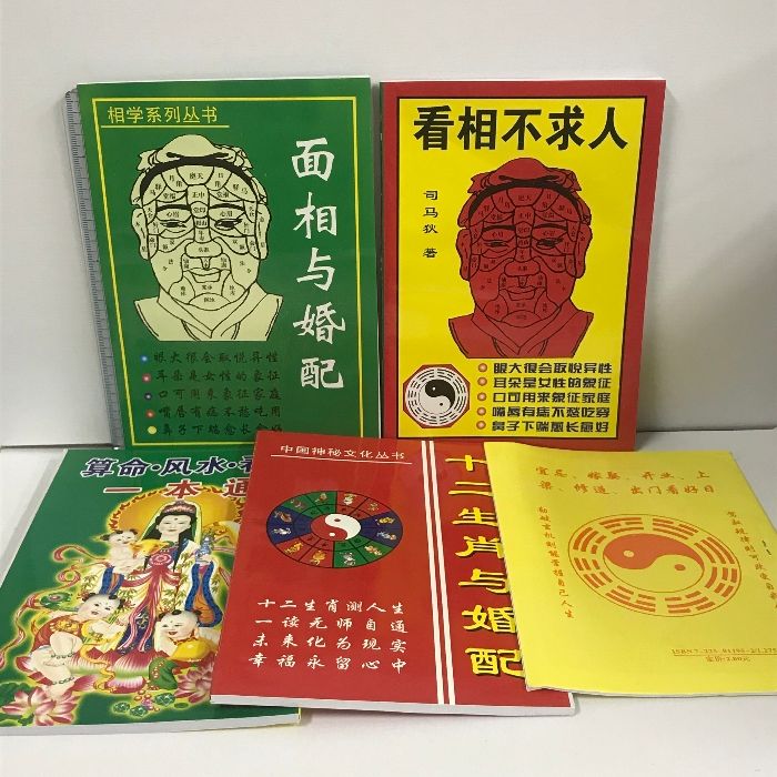中国 占い 風水 関連本 まとめて 5冊 セット 面相与婚配 看相不求人 算命・風水・看相 一本通 他 中国書 中文書