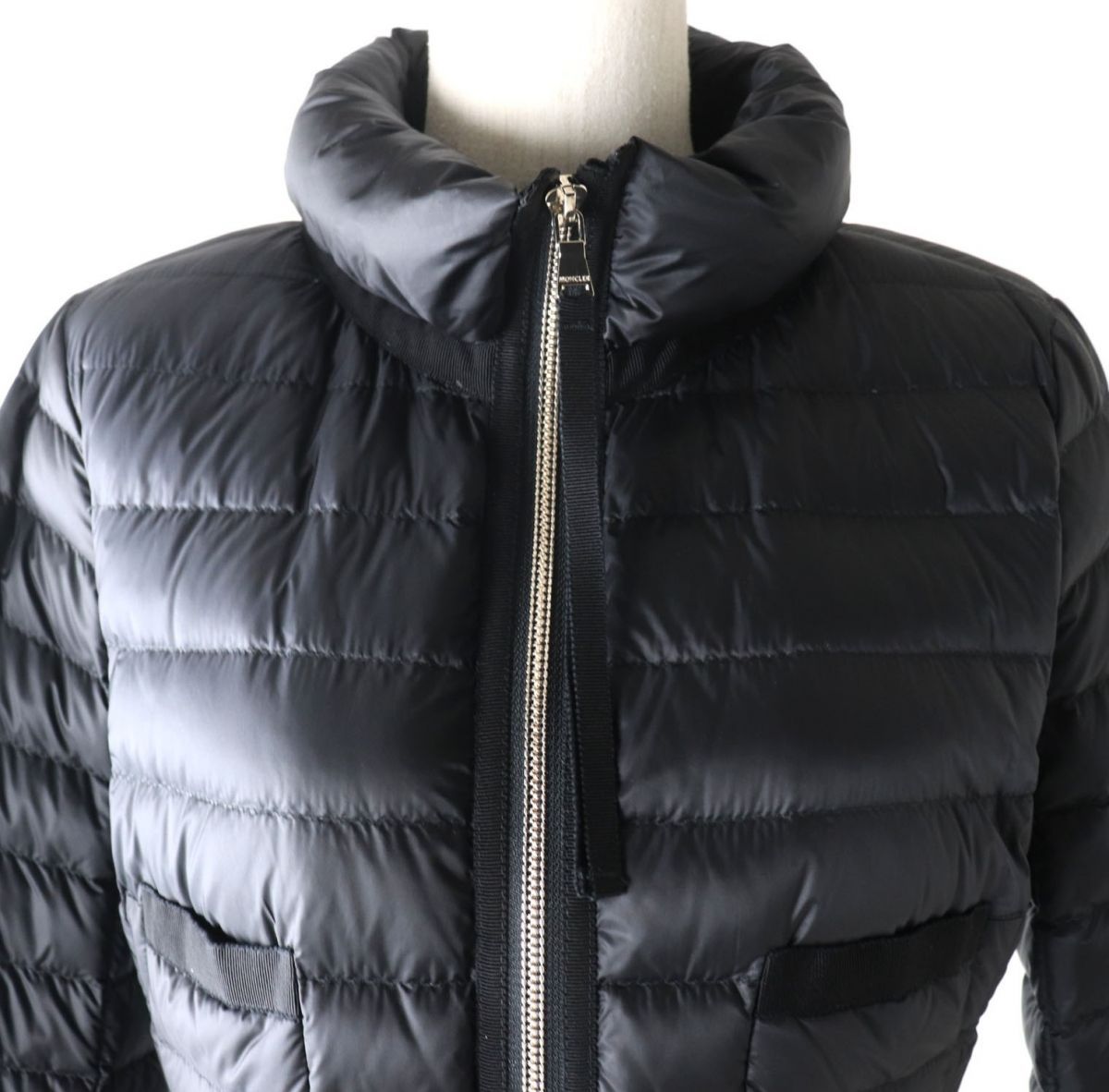 美品★正規品 MONCLER モンクレール BOGUE ボーグ スタンドカラー ZIP UP 軽量 ライトダウンコート レディース ブラック 黒  サイズ1