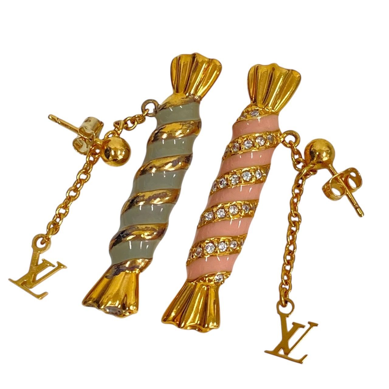 LOUIS VUITTON ルイヴィトン ピアス ブークルドレイユ トゥッティ スウィーティ M65940 キャンディ LVロゴ ゴールド