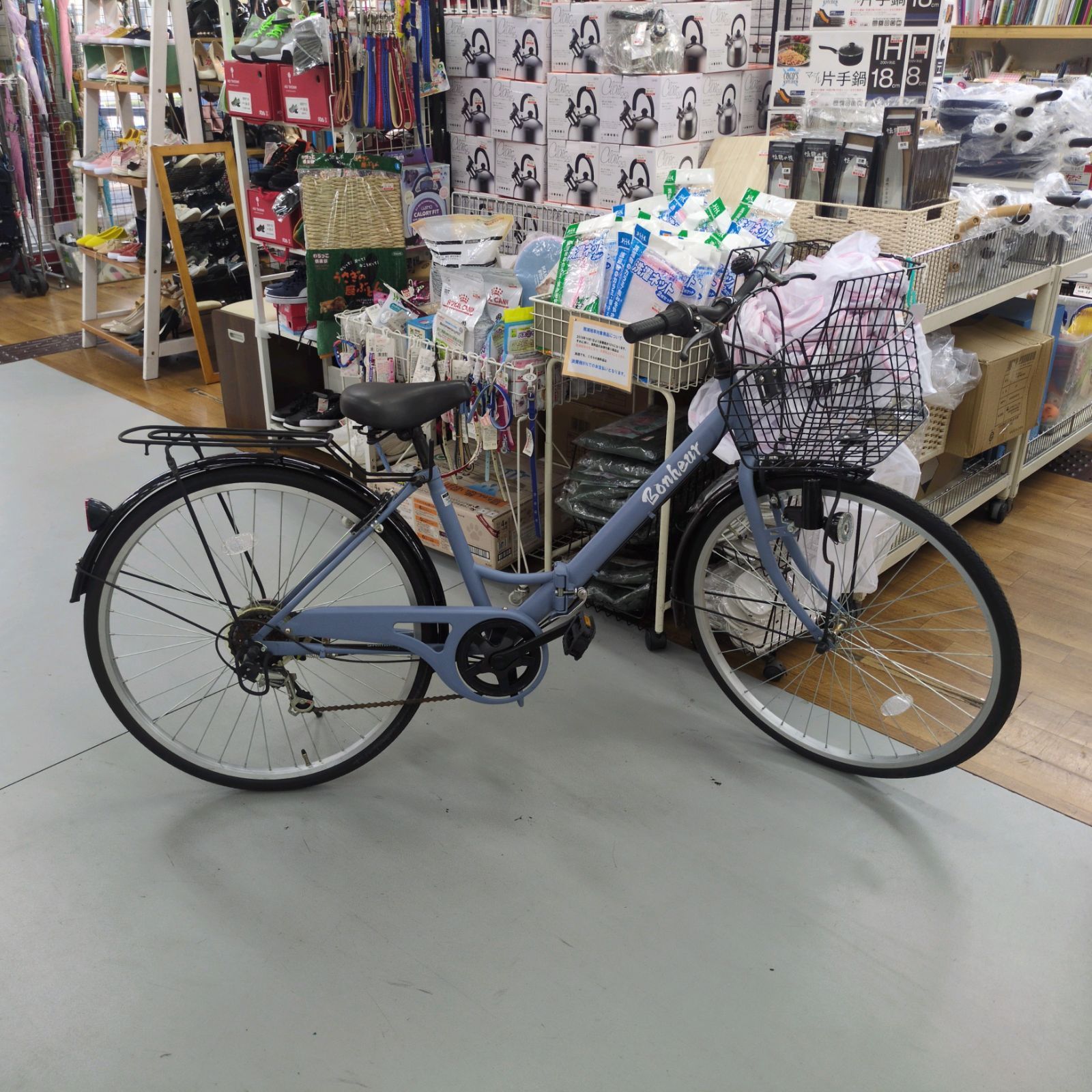 J318 サビキズ使用感有り 折りたたみ軽快自転車 Bonheur LEDダイナモ 26インチ