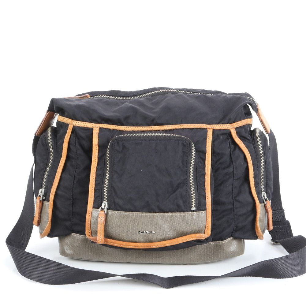 ポールスミス レザー ナイロン ショルダーバッグ 斜め掛け メッセンジャー 通勤 ブラック 黒 A4 メンズ RMM CU10-8