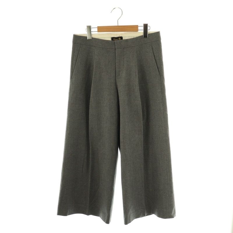 【美品】Drawer ドゥロワー　タックワイドパンツ　ウール混　日本製 ドゥロワー Drawer ワイドタックパンツ ウール 38 グレー /MI