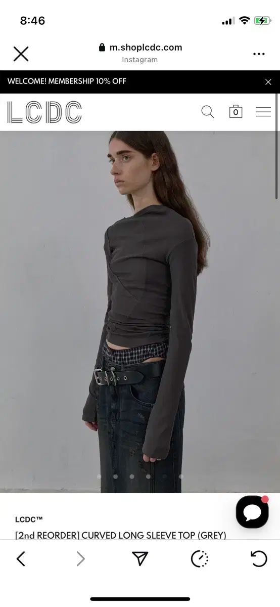  LCDC 曲線 ロング スリーブ トップス 長袖 Tシャツ カットソー