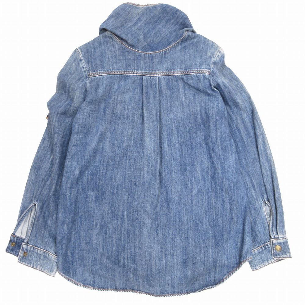 クロエ Chloe リボン デニム ブラウス シャツ 長袖 プルオーバー