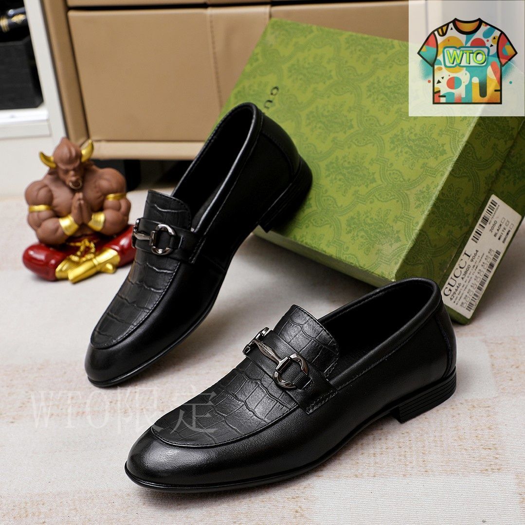 GUCCI メンズ　ブラックレザー ビジネスシューズ　フォーマル GUCCI メンズ ブラックレザー ビジネスシューズ フォーマル