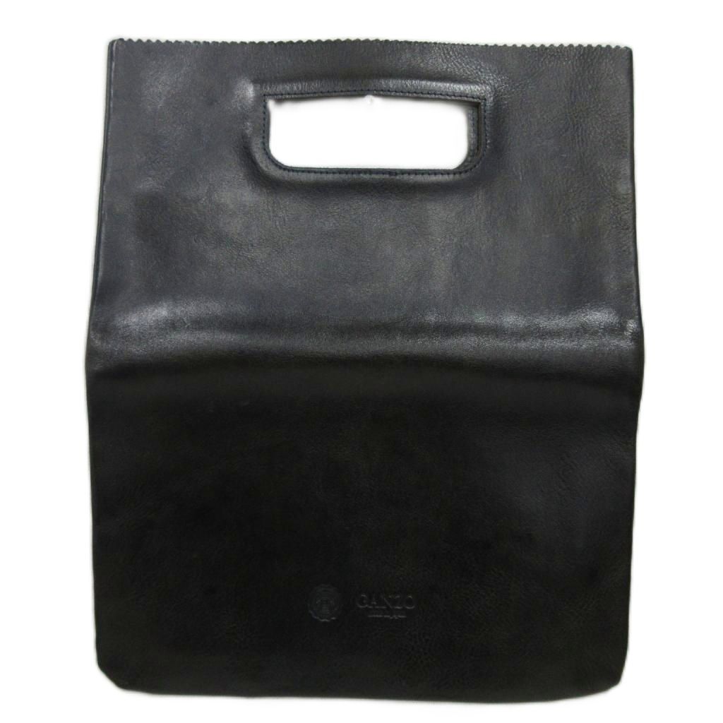 GANZO ガンゾ SACCHETTO 2 サケット2 クラッチバッグ 2WAY トートバッグ オールレザー 黒 ブラック IBO82