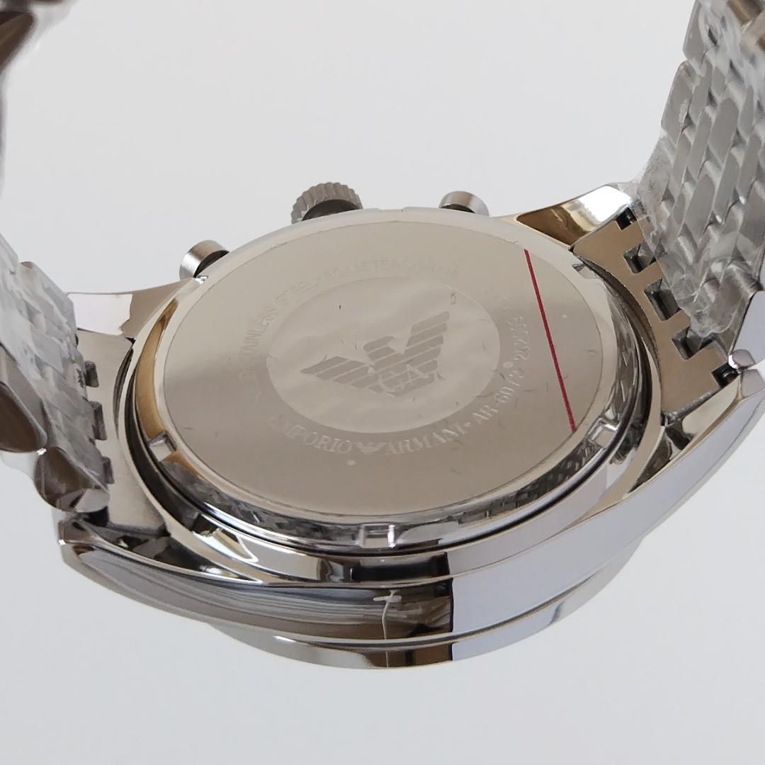 シルバー/ネイビー新品エンポリオ・アルマーニ46mmメンズ腕時計ブルー