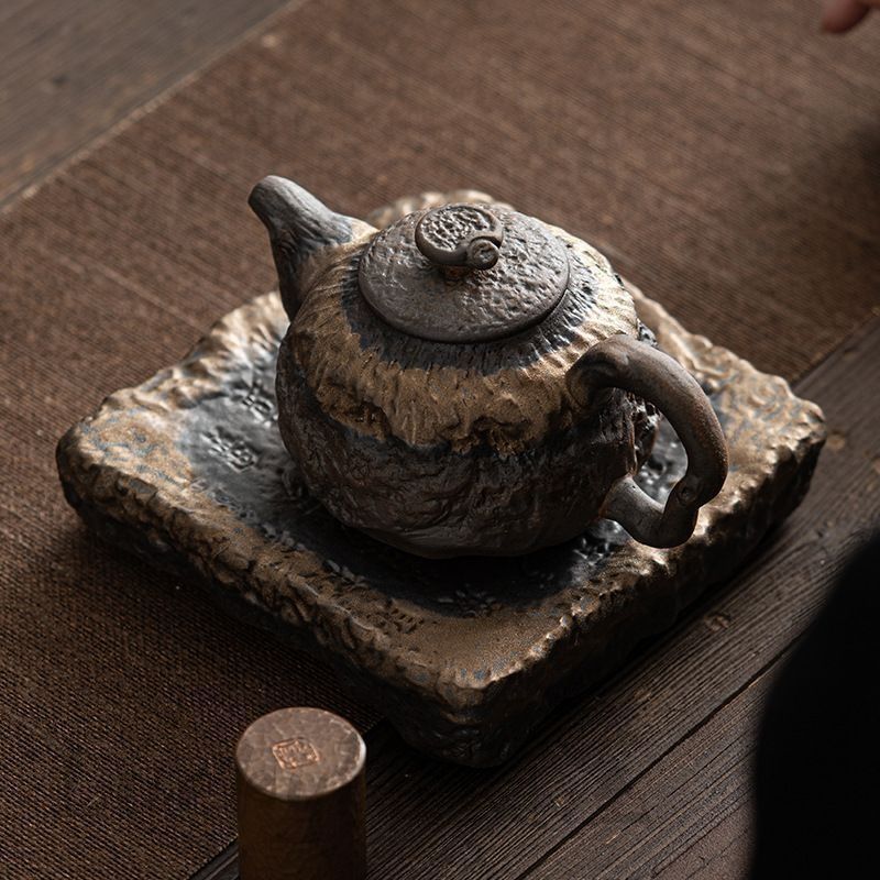 800ml 鉄瓶 急須 鉄製 フラットポット 茶道道具 鉄分補給 鉄やかん