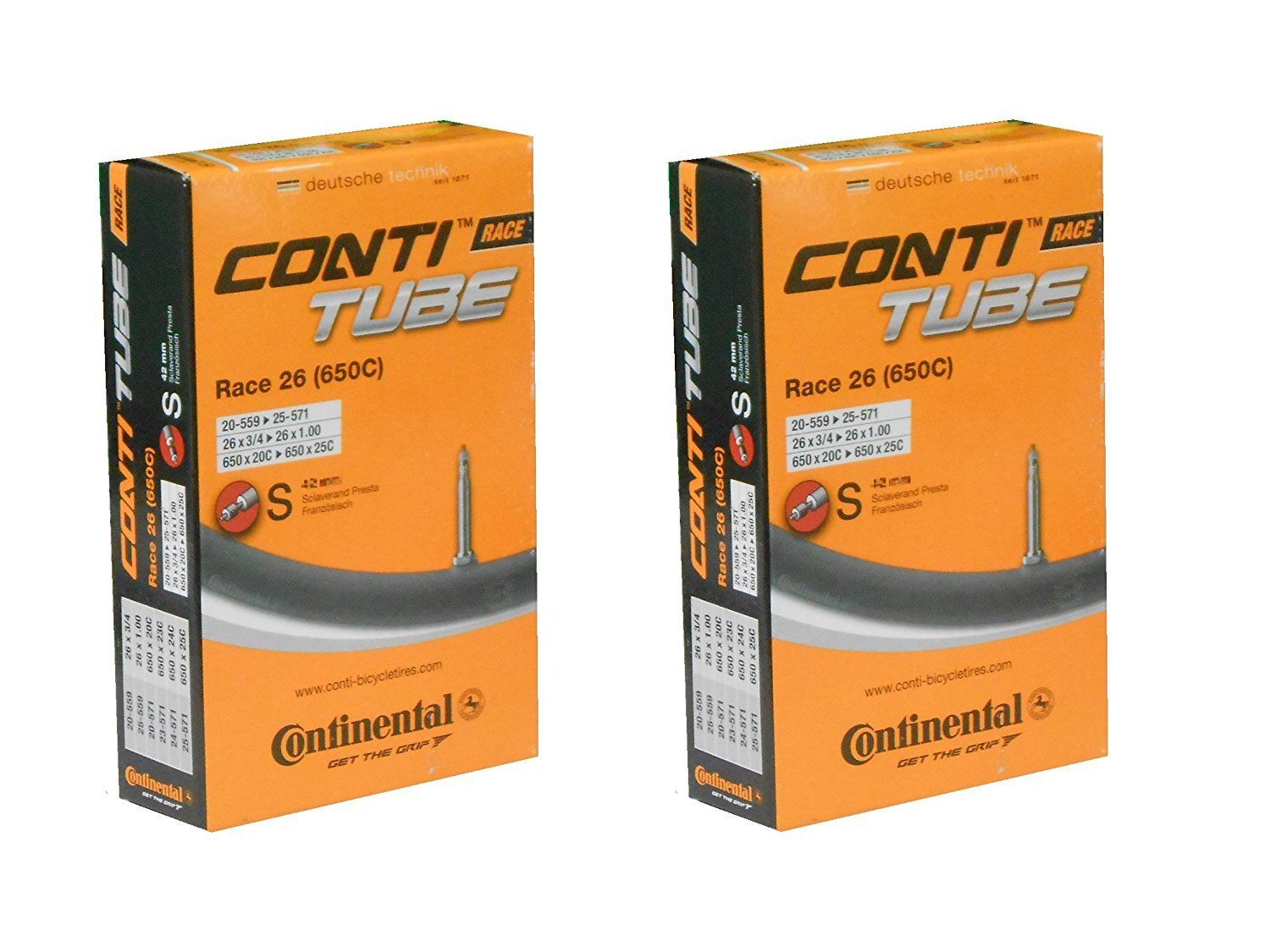 2本セット コンチネンタル Continental Race26(650C) 仏式チューブ 650x20-25C(20-559/25-571)  (バルブ長60mm) [並行輸入品] - メルカリ