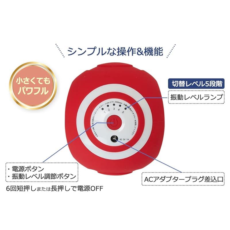 TOKYU SPORTS OASIS 東急スポーツオアシス 公式店 スタイリーボール 振動レベル５段階 SLB-100 ボディケア 筋トレ ストレッチサポートカバー付 レッド WWW_KANDAIZUMI_COM