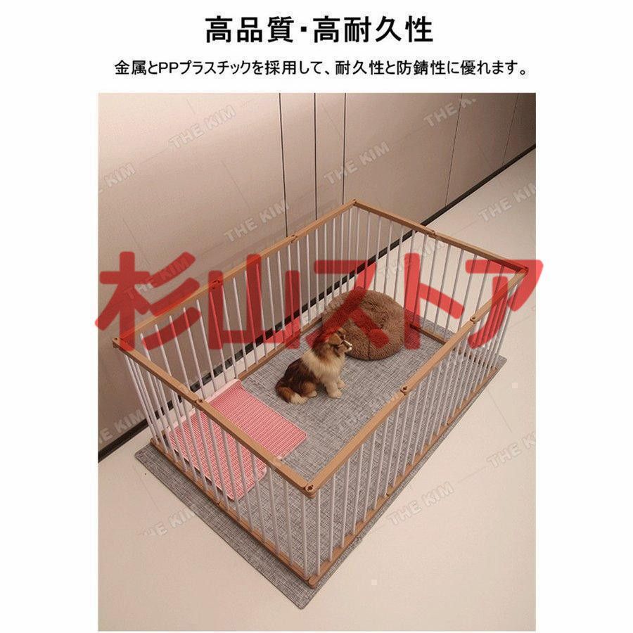 犬用ベビーサークル 高さ32インチ 高耐久 折りたたみ式 屋内 屋外 錆防止 犬用エクササイズフェンス ポータブルペットプレイペン ペットサークル 犬 サークルケージ 小型 ペットフェンス ドア...