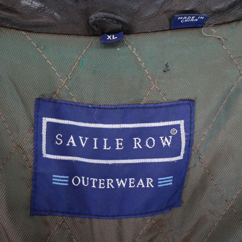 SAVILE ROW A-2タイプ フライトジャケット レザージャケット 防寒 アメカジ 民間 レプリカ ダークブラウン (メンズ XL) 中古 古着  N9123