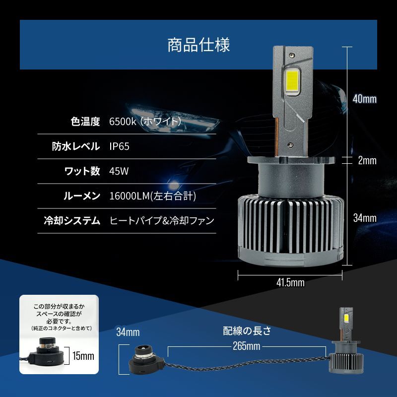 HIDより明るい○ フィット / GE6 / 7 / 8 / 9 (H19.10～H24.4) D2R 純正HID LED化 交換 爆光  LEDヘッドライト バルブ