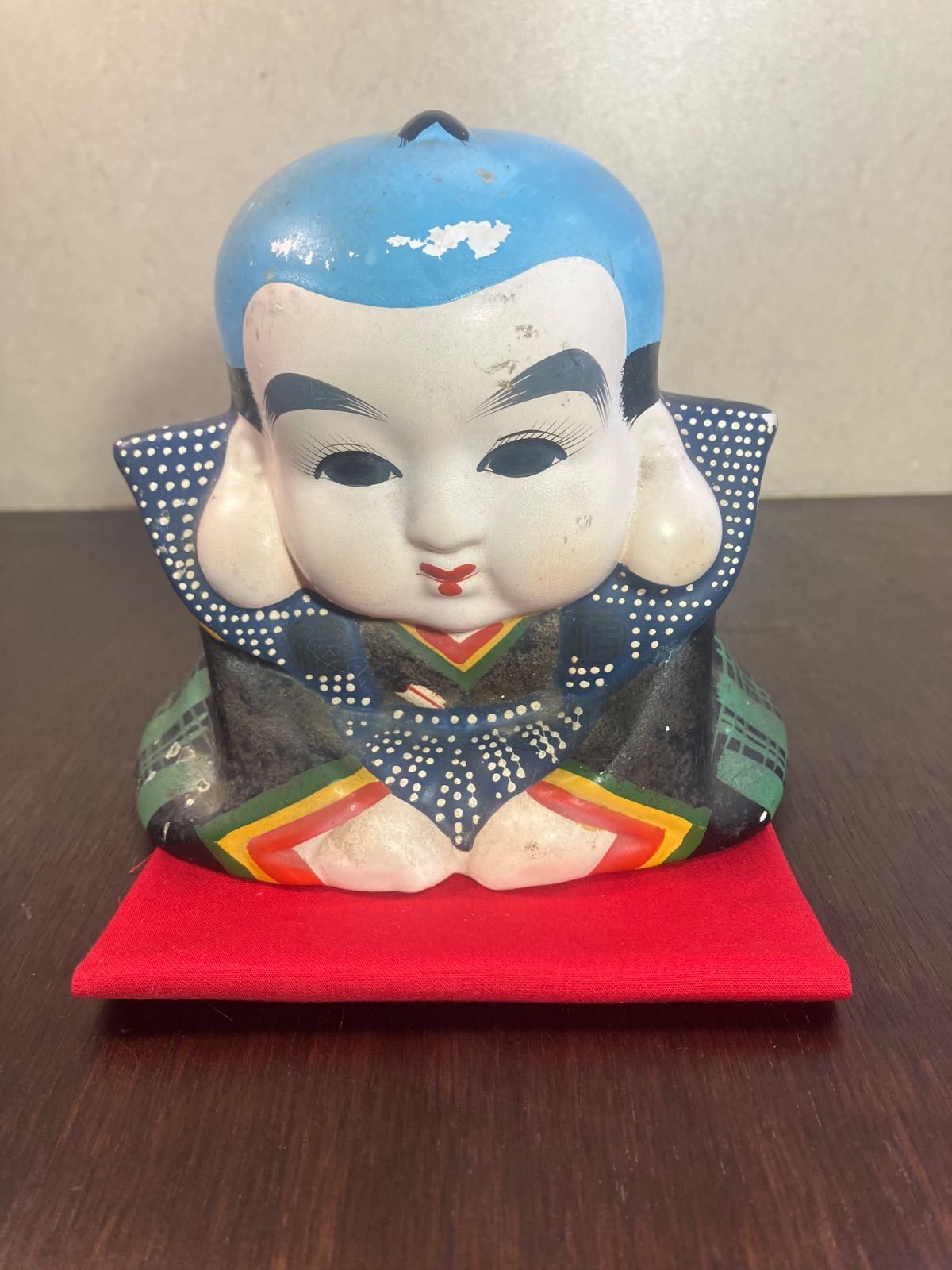 福助 フクスケ 陶器 貯金箱 骨董品 福助 置物 福助 貯金箱 縁起物 陶器 貯金箱 骨董品 レトロ 蓋付き