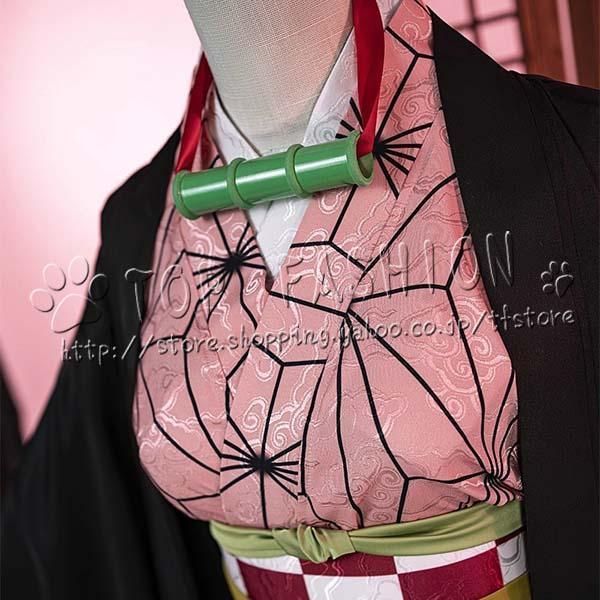 鬼滅の刃風 風 竈門禰豆子 コスプレ衣装 ウィッグ 靴 道具別売り