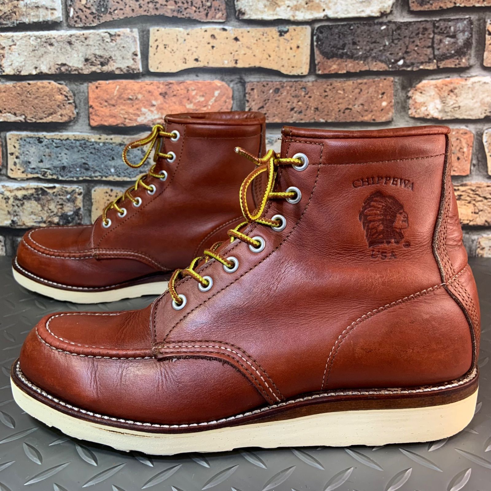 ☆Chippewa モックトゥワークブーツ 1997年製 US8E チペワ アメリカ製