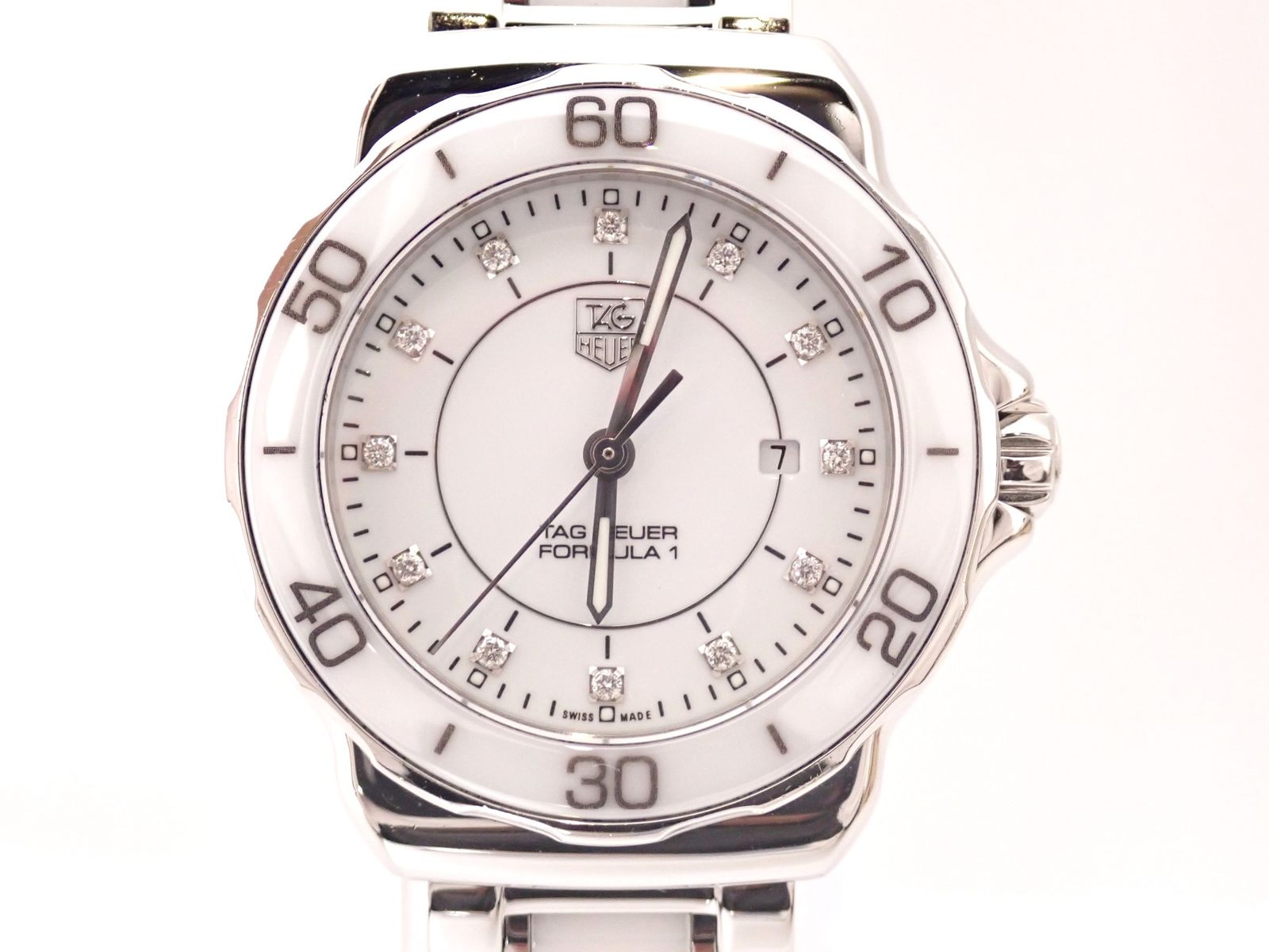 新品仕上げ済 TAG Heuer(タグホイヤー) クォーツ腕時計 フォーミュラ1 WAH1315BA0868 ホワイト セラミック/ステンレス QZ  ウォッチ SS/CE