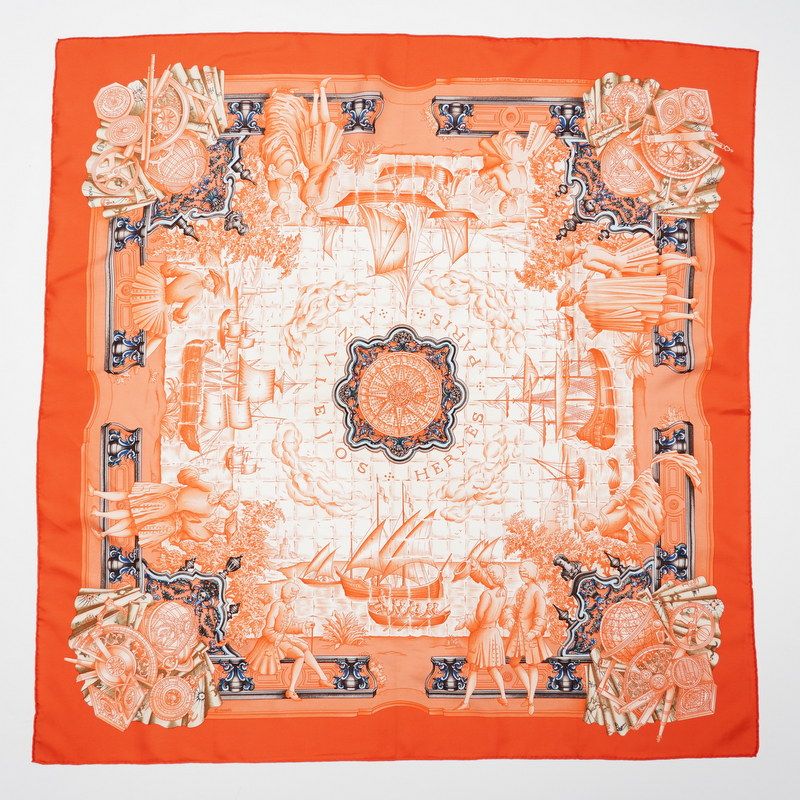 □美品□HERMES エルメス カレ90 ≪AZVLEJOS 大航海時代に思いを